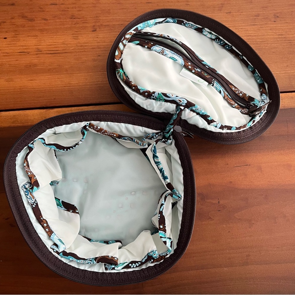 Vintage Vera Bradley Java Blue Round Cosmetic Toi… - image 3